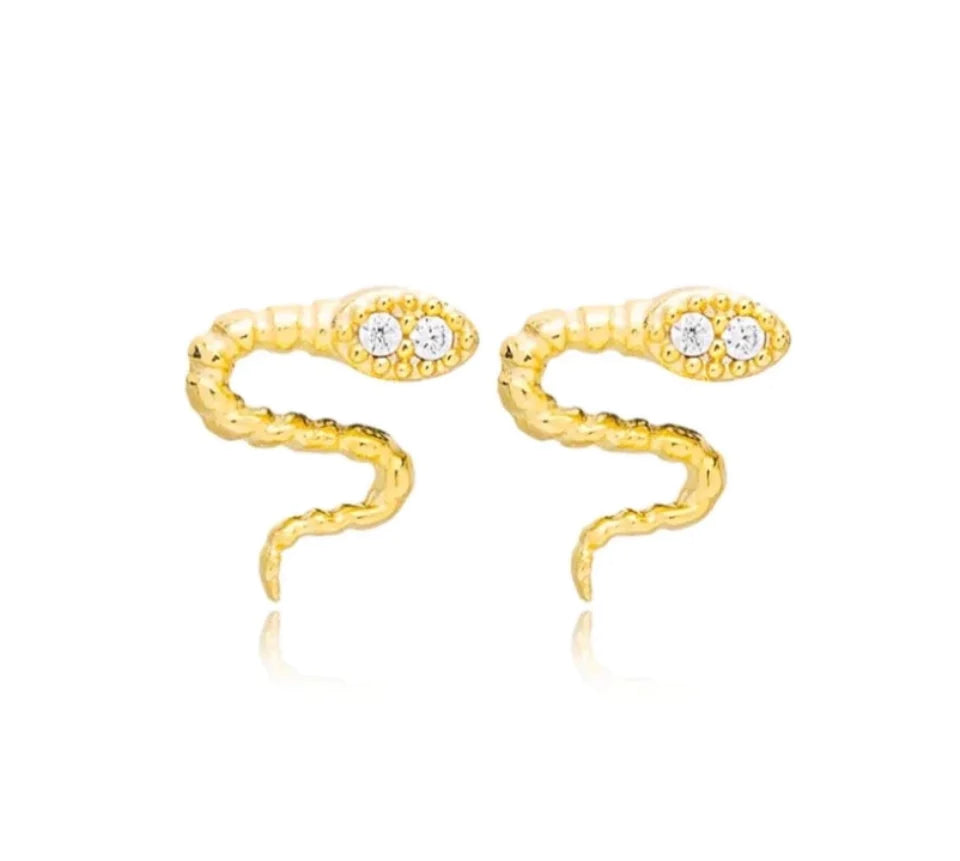 Hillary Hammered Snake Studs