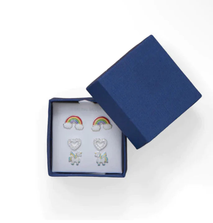 Box Set of Hearts, Unicorn & Rainbow Studs