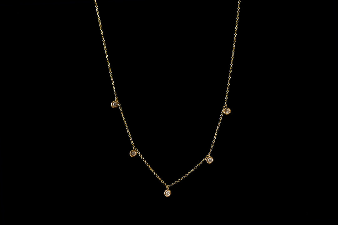 Francine Five Bezel Drop Necklace