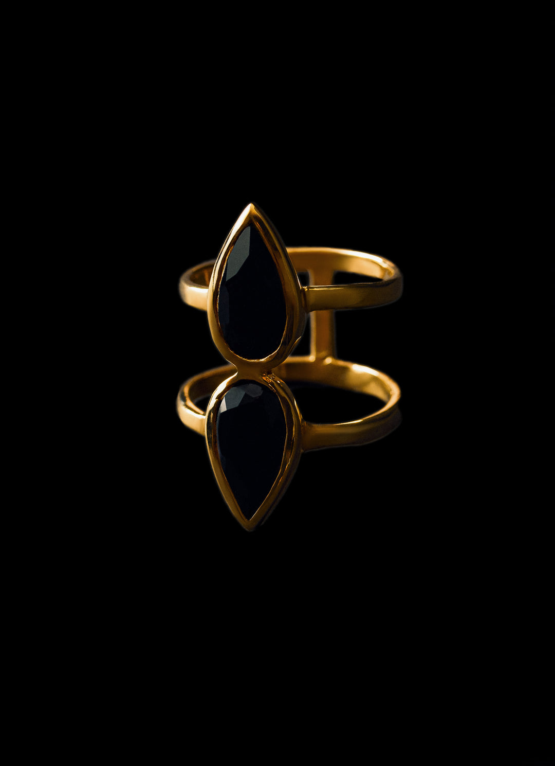 Isla Double Pear Onyx Ring