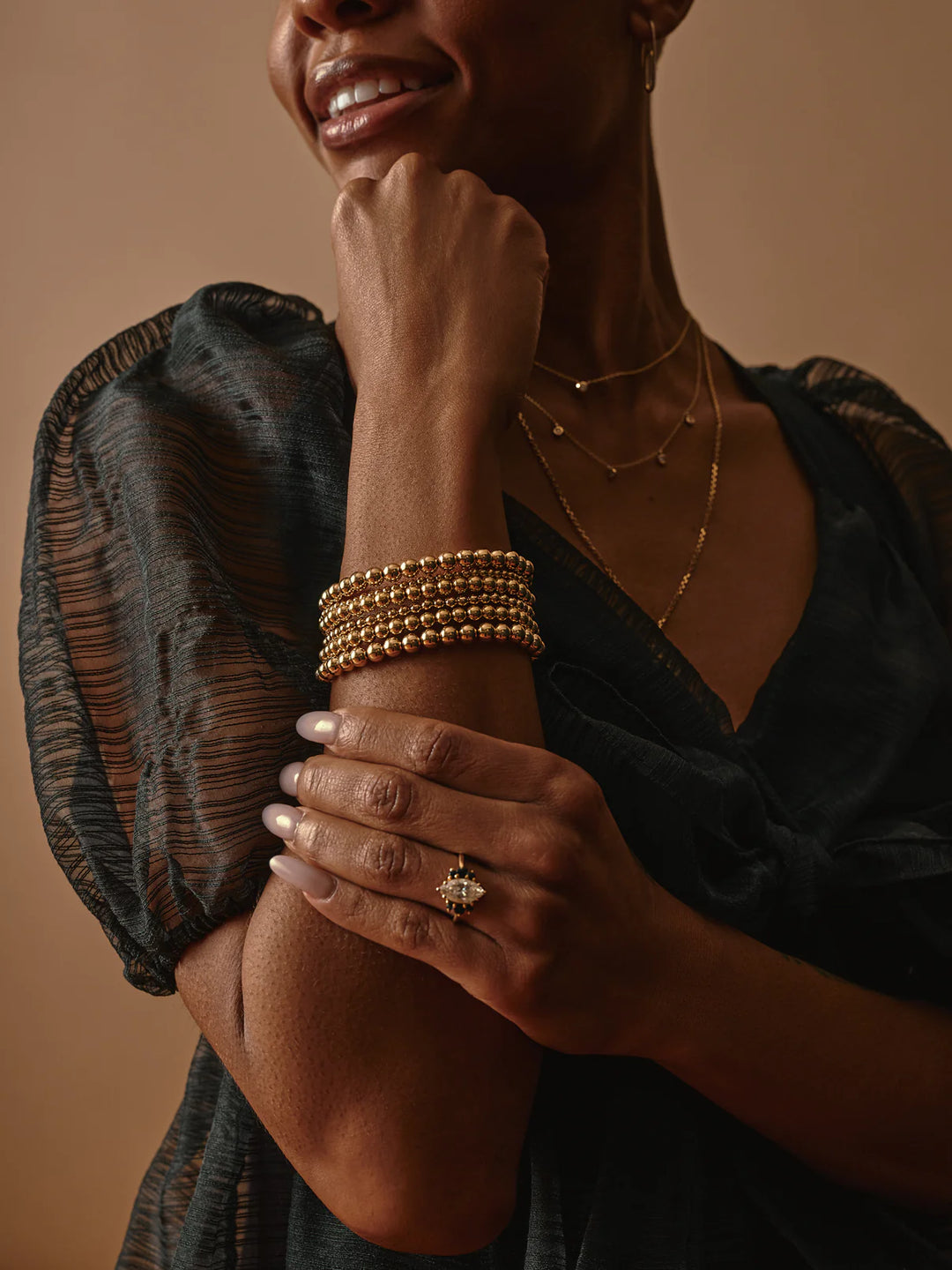 x Fine Jewelry - 14KG Yellow Gold Beads Bracelet
