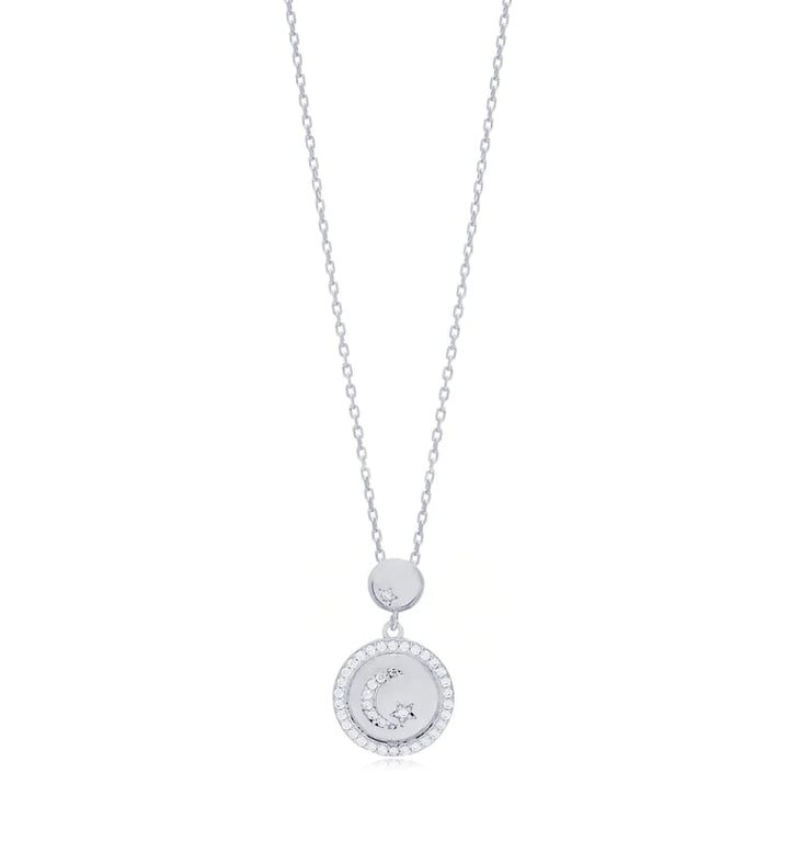 Necklace - Moon w/ CZ’s Vermeil - SALE!