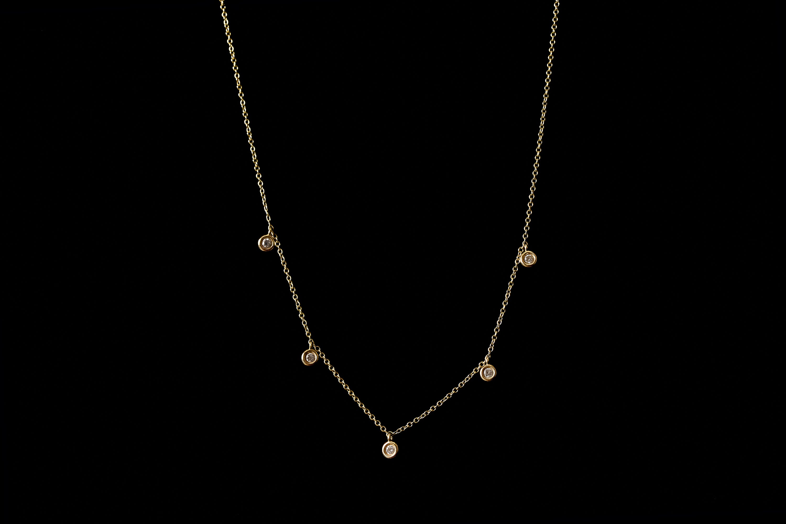 Francine Five Bezel Drop Necklace