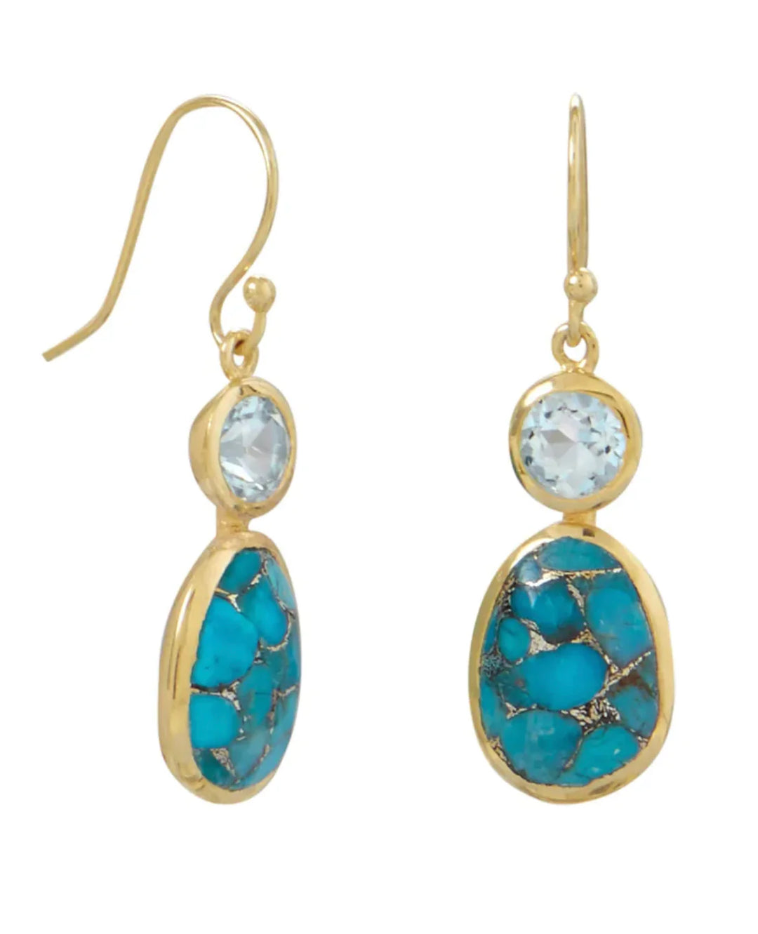 Earrings - Taryn Turquoise & Blue Topaz