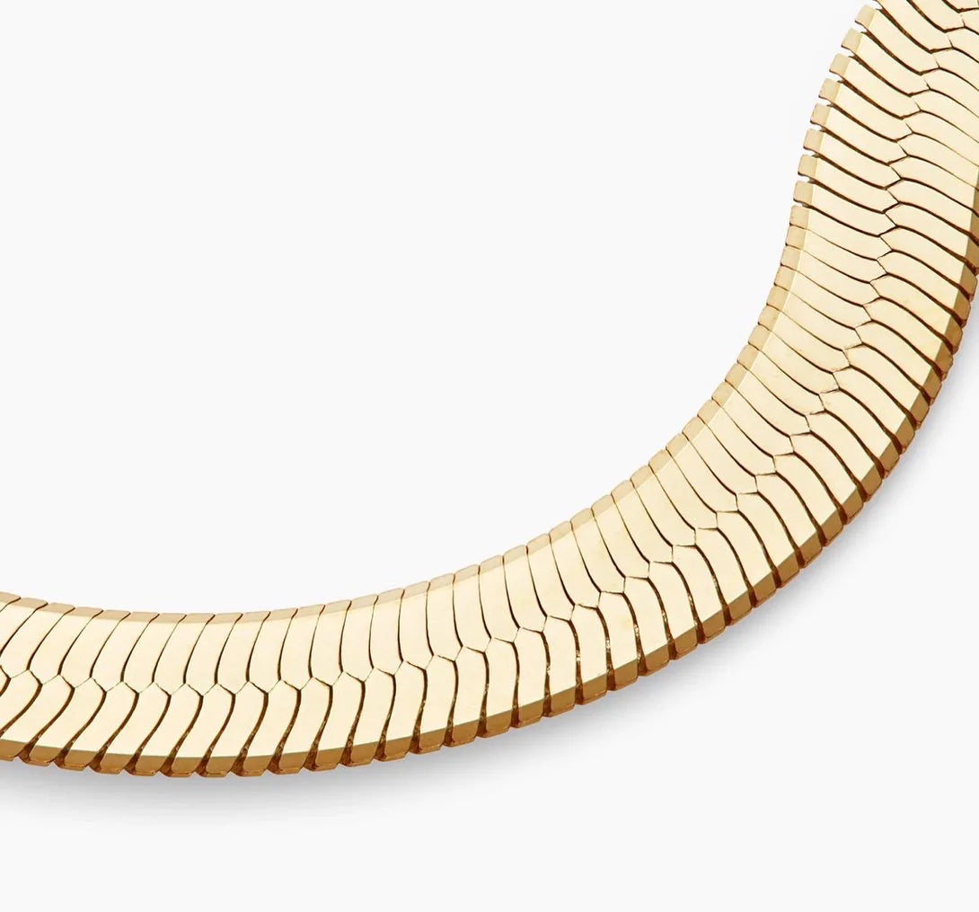 Theresa 14kg Plated Thick Herringbone Necklace