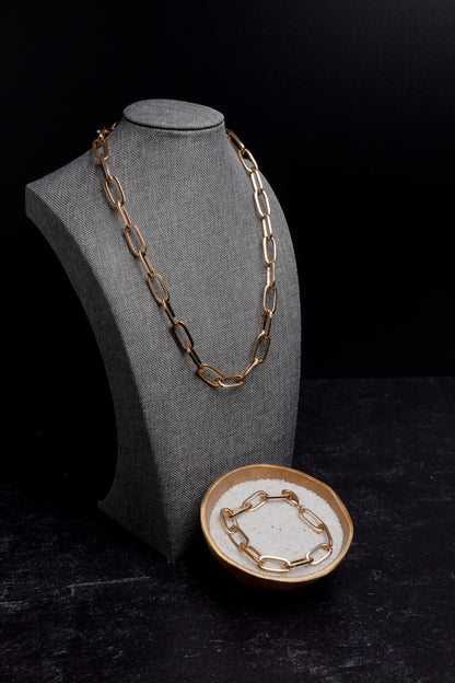 Emma Large Open Link Chain Necklace & Bracelet Set