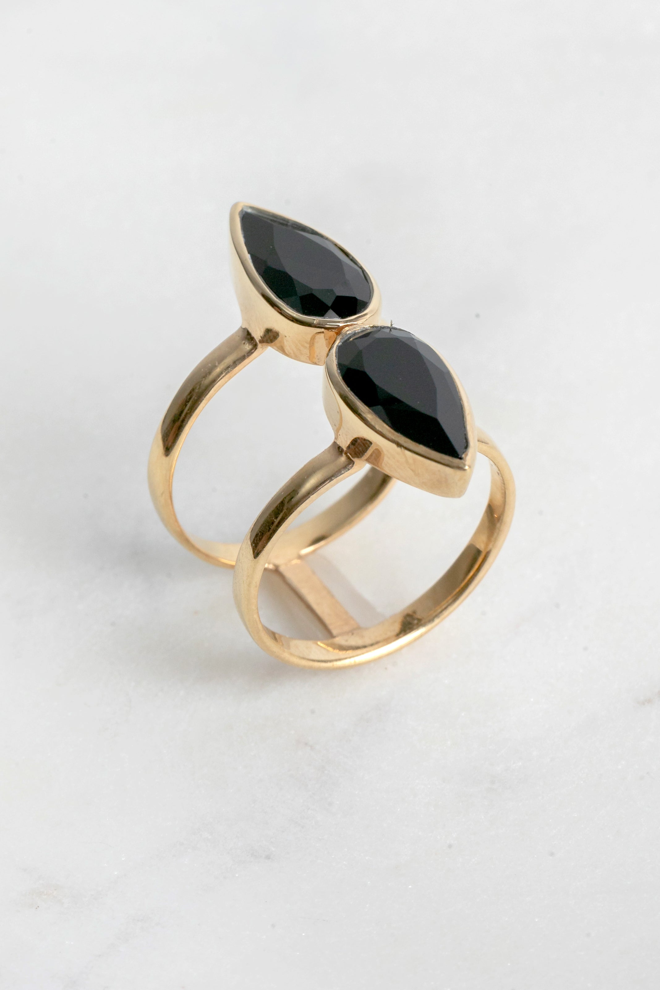 Isla Double Pear Onyx Ring
